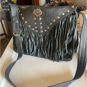 Harley Davidson black fringe purse